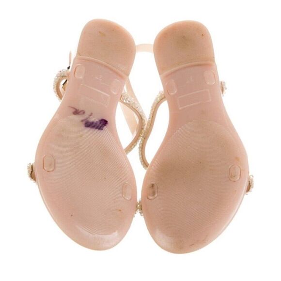 stuart weitzman Authentic Solid Pink Crystal Embellished Strappy Flat Sandals 7 - Picture 5 of 8